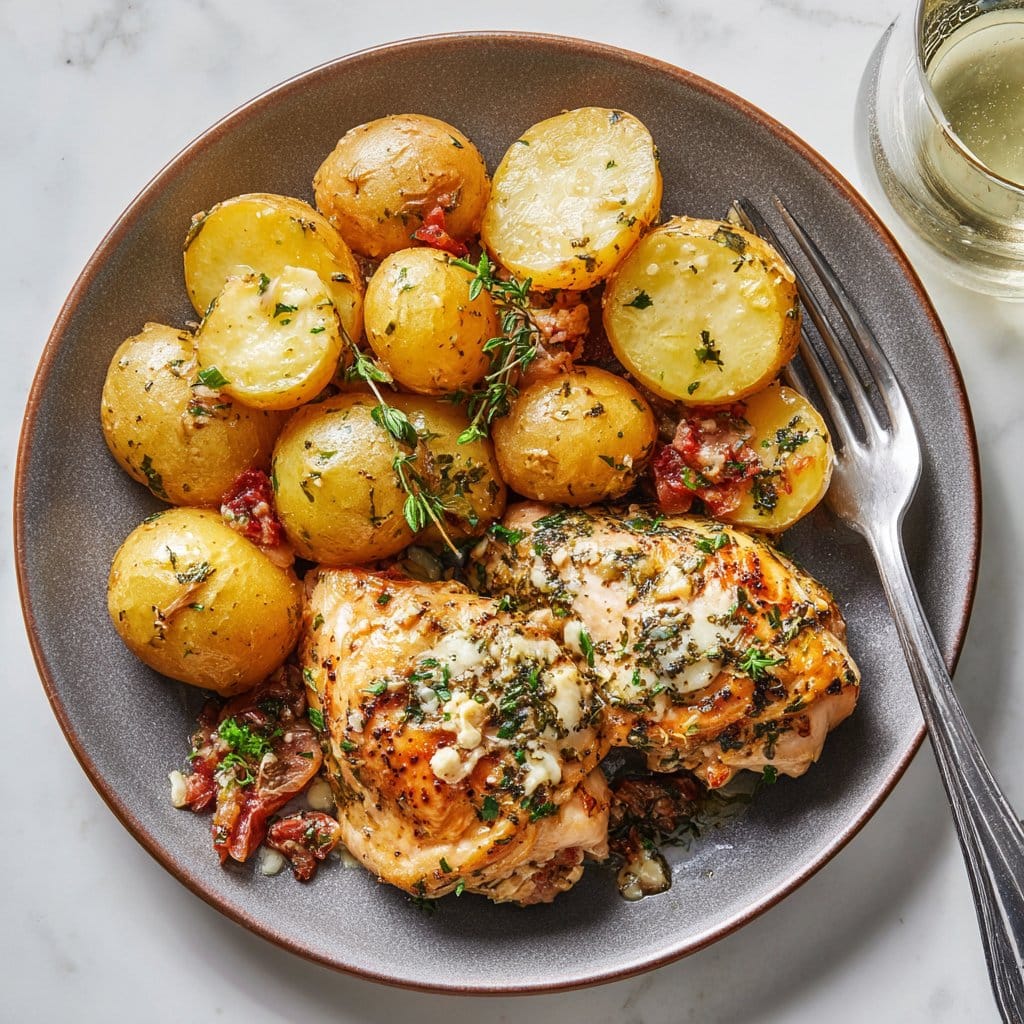 Garlic Parmesan Crockpot Chicken & Potatoes