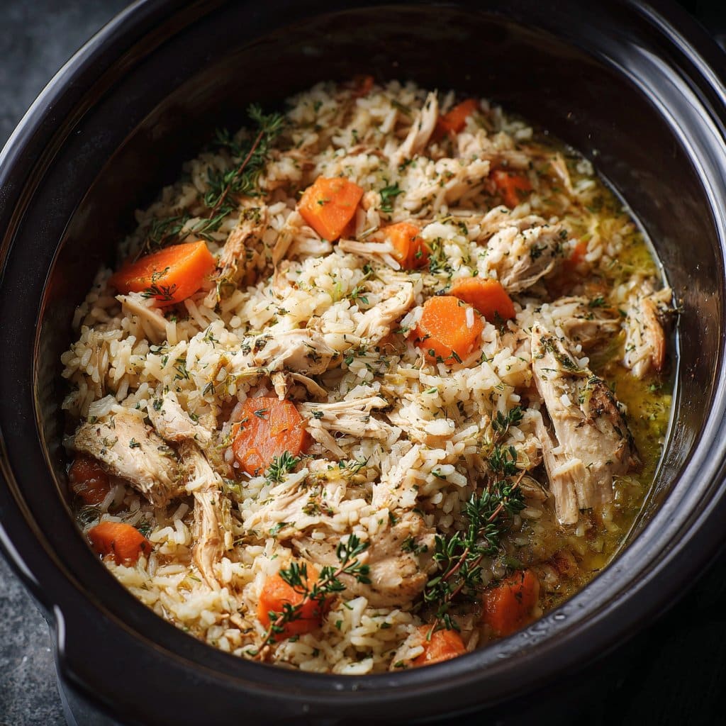 Crock Pot No Peek Chicken with Rice